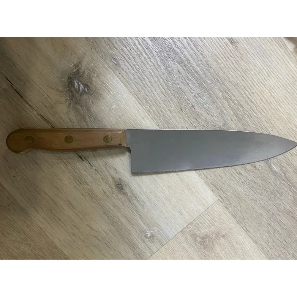 Chicago Cutlery 610M Chef Knife Walnut Wood Handle Full Tang Stainless Steel